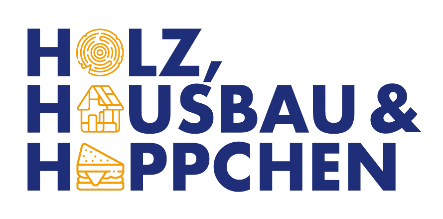 Holz, Hausbau & Häppchen Logo